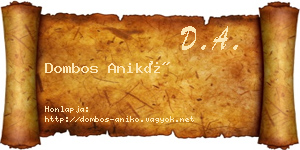 Dombos Anikó névjegykártya