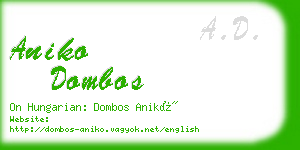 aniko dombos business card